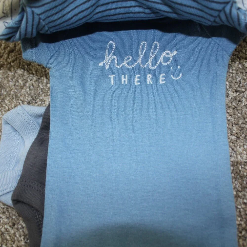 Carter's Preemie Bodysuit 5-Pack Blue Animals S/S Baby Boys Tops Spring NWT - Picture 4 of 6